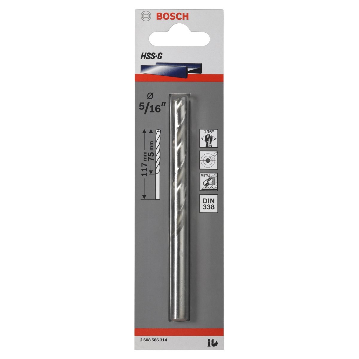 Broca para Metal, Madera y Acero Inox Hss-G 3/32 2 Bosch