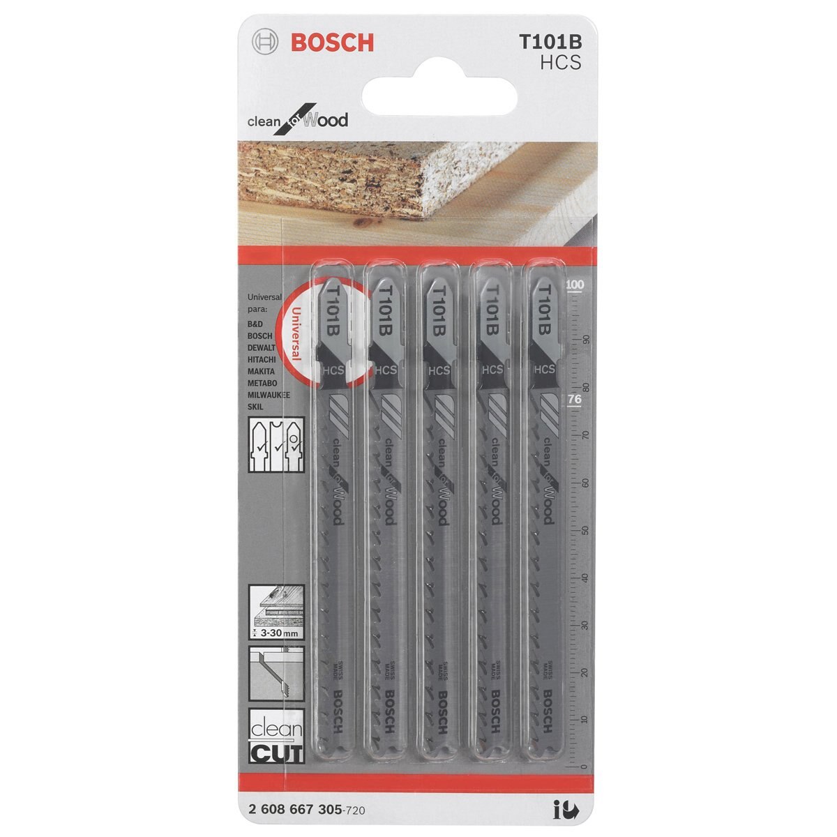 5 Seguetas Hcs P/madera 030 Bosch