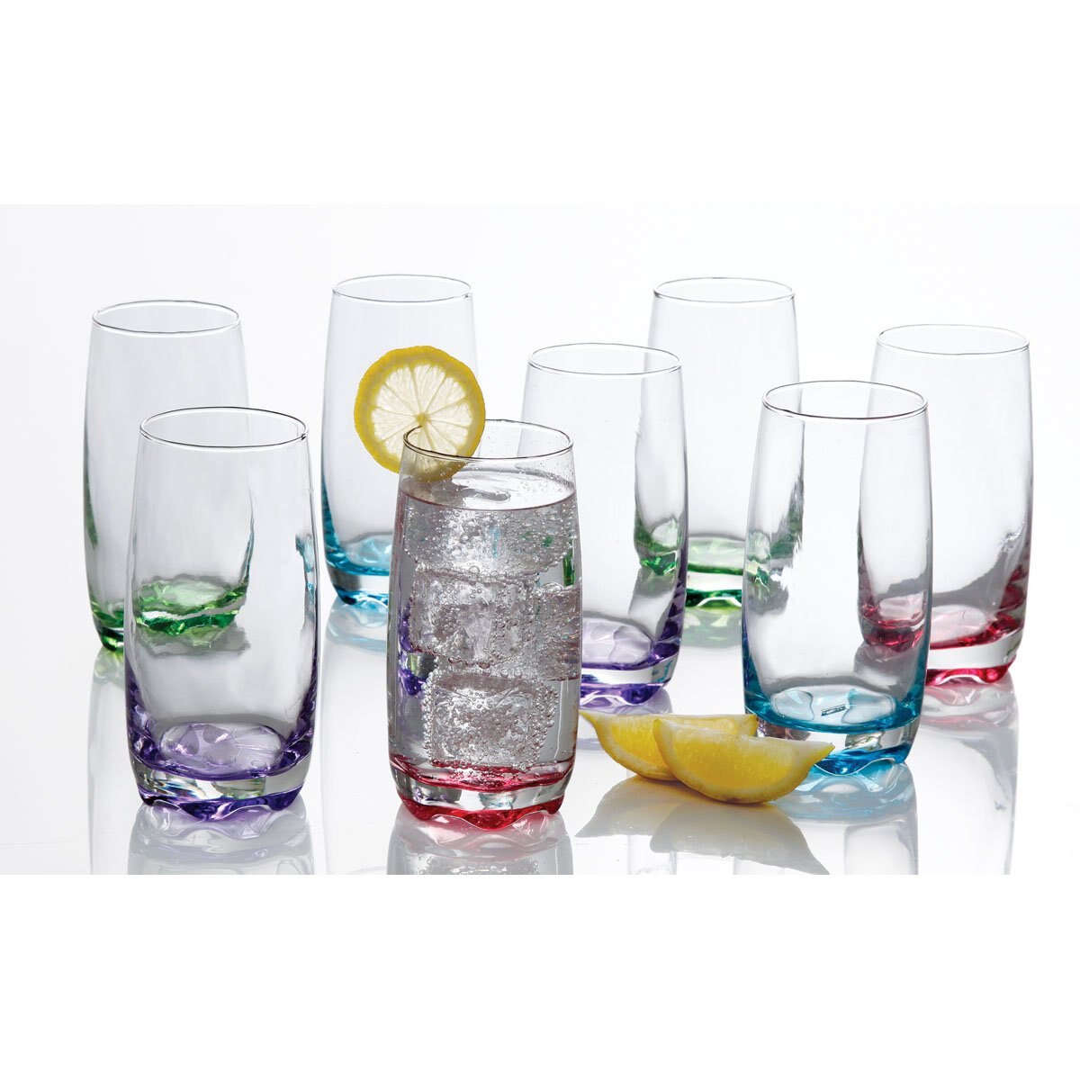 Set de 8 Vasos con Fondo de Color, Karissa