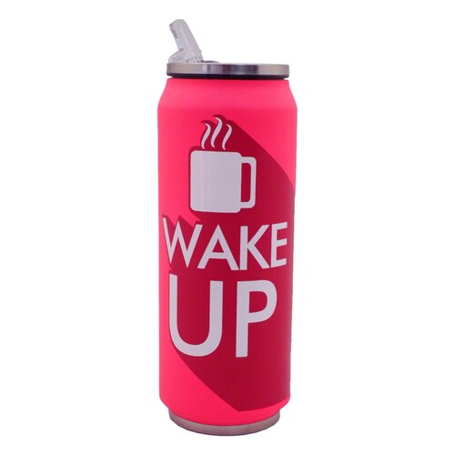 Vaso Lata Térmico Acero Inox Rosa Neón 500 Ml