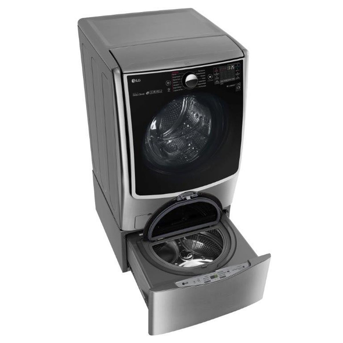 Lavadora Lg Doble Carga Twinwash 22+3.5 Kg Steel Wm5000Hva