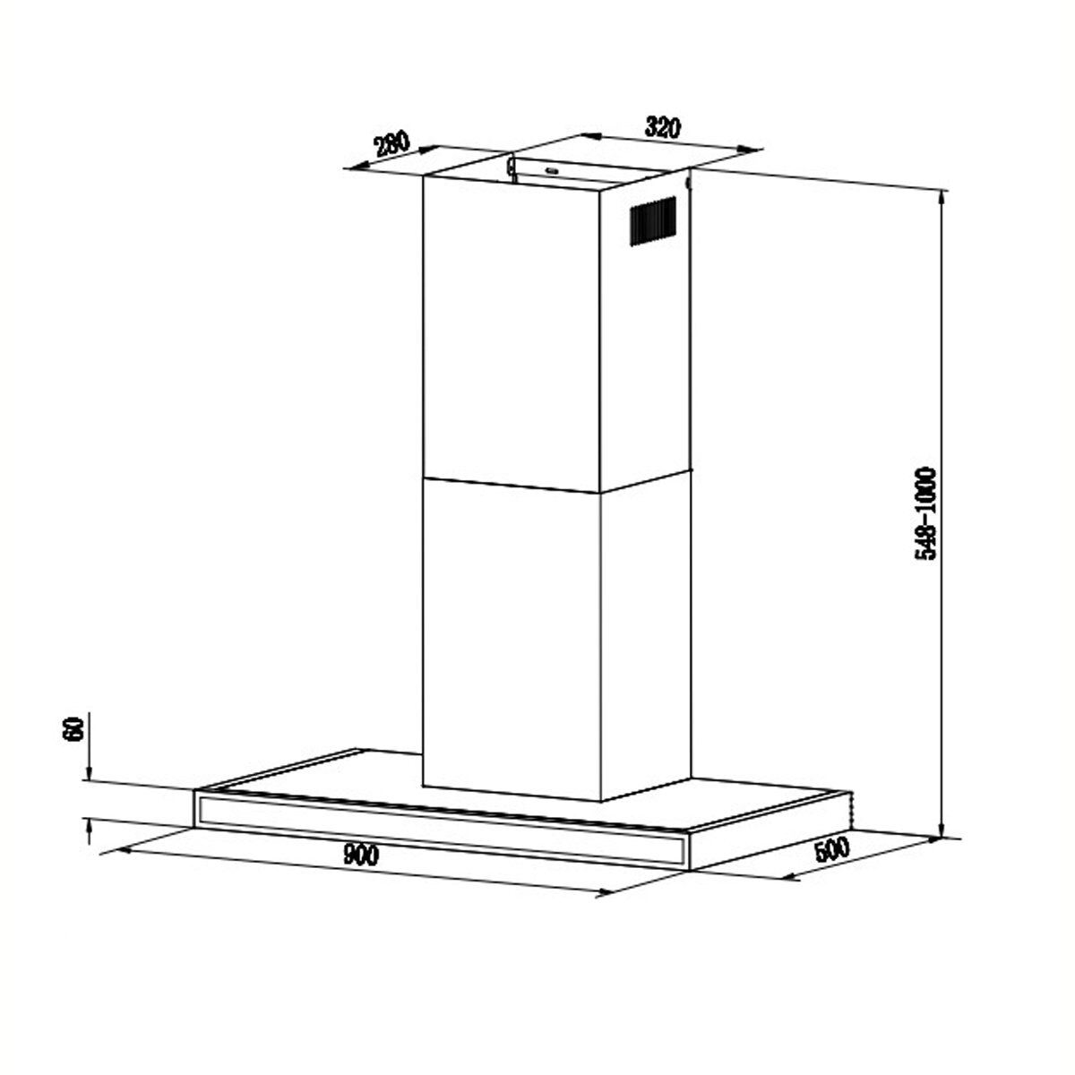 Campana Master Air Glasgow 90Cm Inox