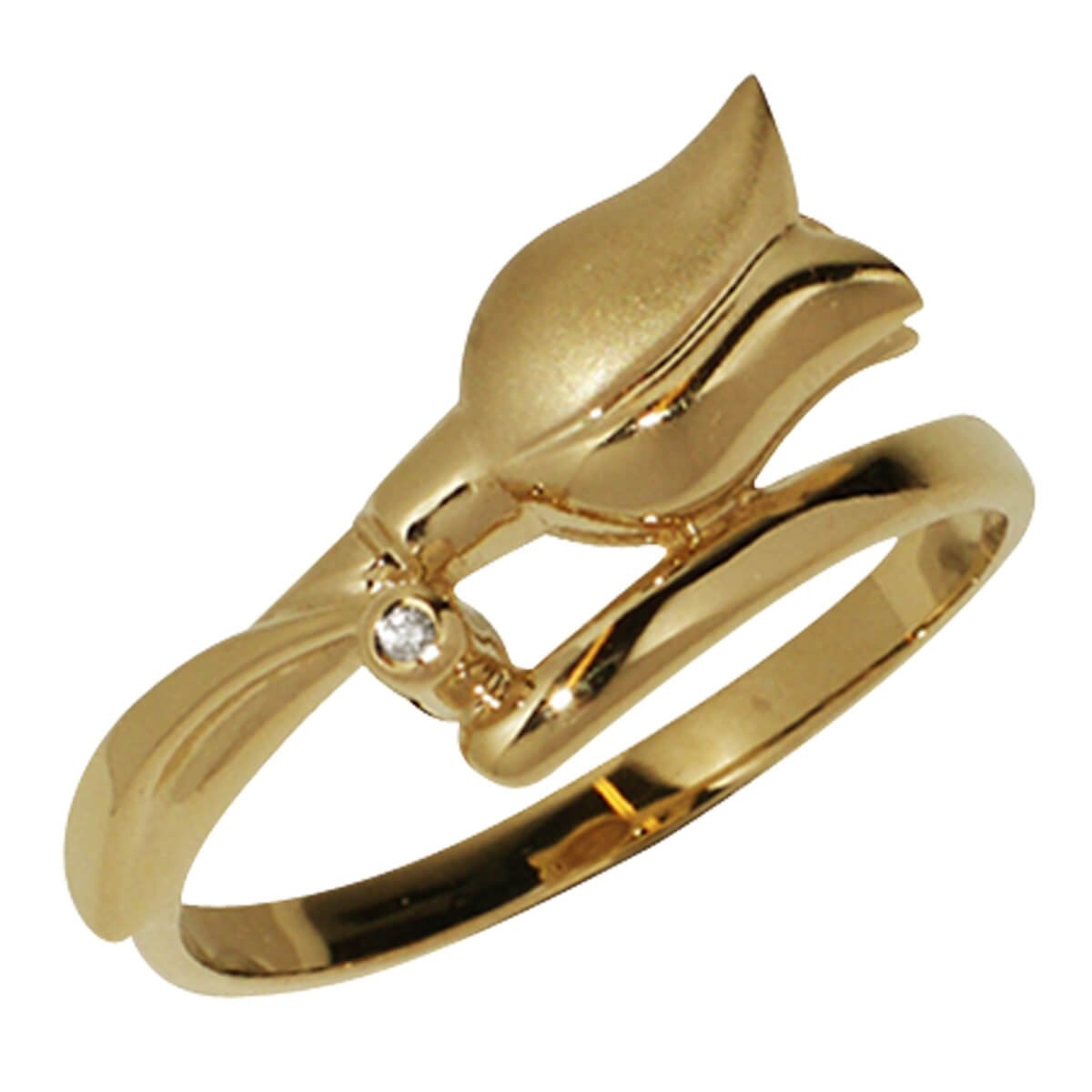 Anillo con Tulipán de Oro Amarillo 14K Fianelli