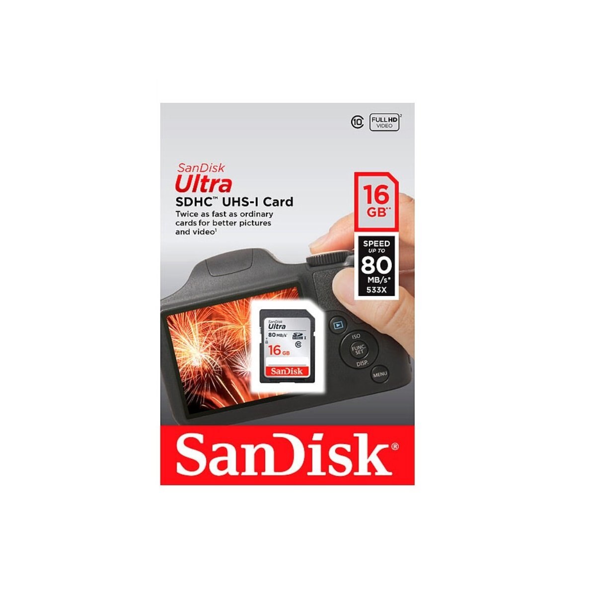 Memoria 16Gb Sandisk Sd Vel Lect 80Mb Cl10