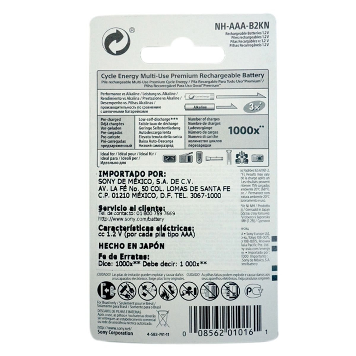 Pilas Aaa Cycle Energy Sony