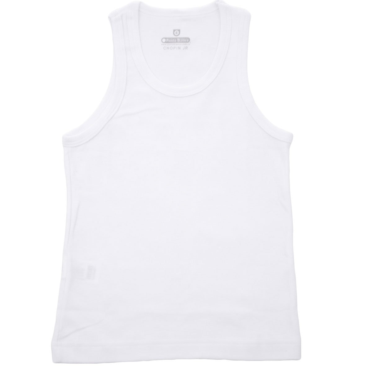 Camiseta Manga Corta Punto Blanco para Bebé