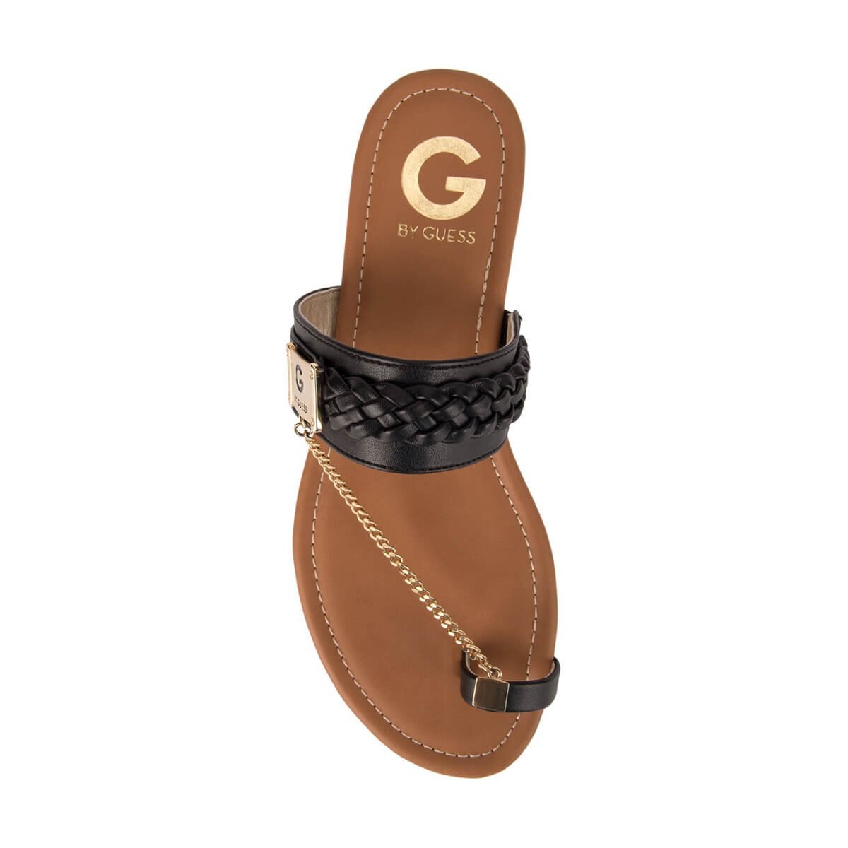 Sandalia Negra con Cadena G By Guess