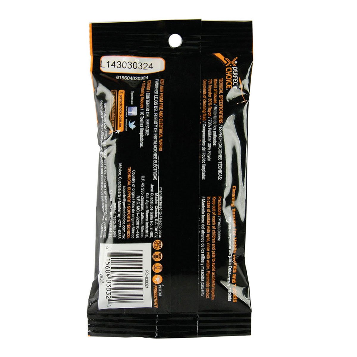 Toallas Limpiadoras para Celular y Tablets Perfect Choice