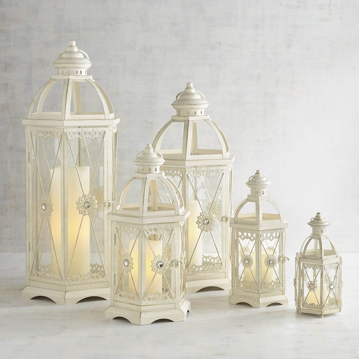Linterna Jeweled Hexagon White Pier 1 Imports - Mini