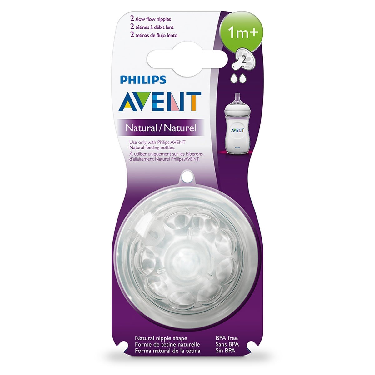 Tetina Natural 1 Mes o Ms con Flujo Rápido Philips Avent