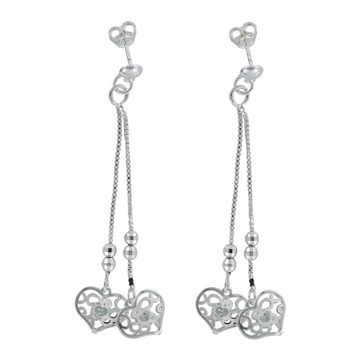 Arete de Plata de Corazones Villalpando