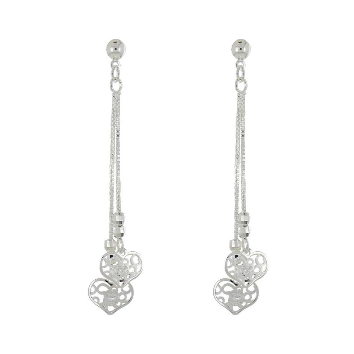 Arete de Plata de Corazones Villalpando