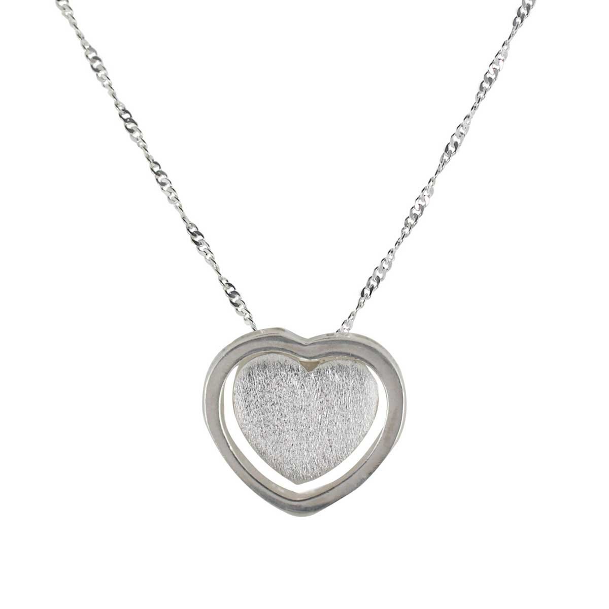 Cadena con Corazon 2 Partes de Plata Villalpando