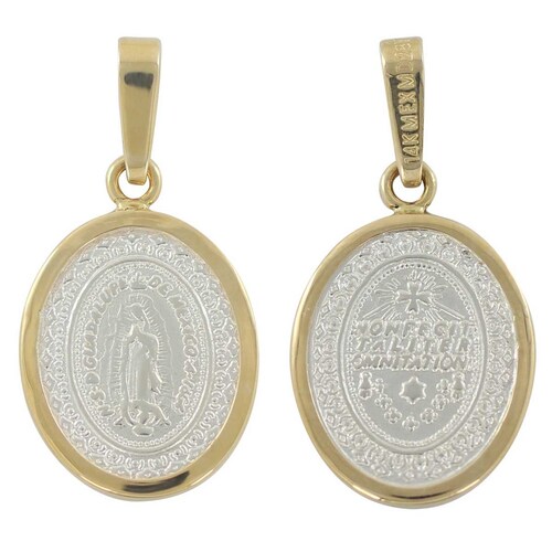 Medalla Virgen de Guadalupe con Bisel de 14K Villalpando