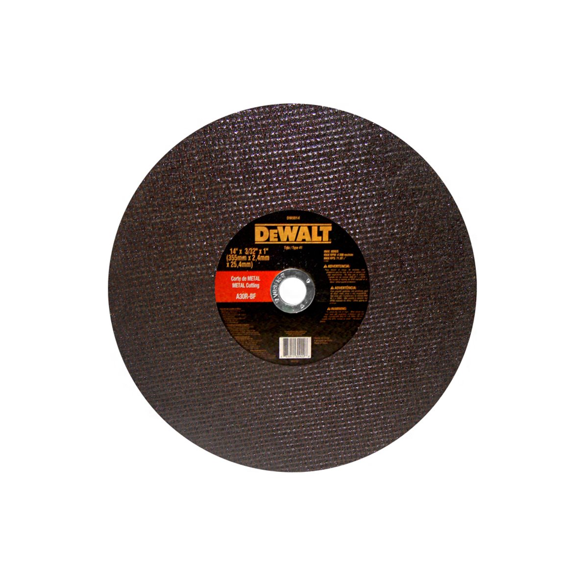 Dewalt Disco Abrasivo de Corte 14 X 3/32 X 1 Pulg Doble Malla