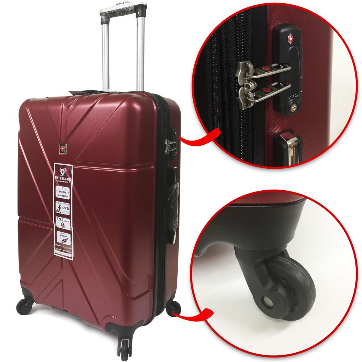Maleta Vertical Spin 22" Vino Swl7754 Swissland