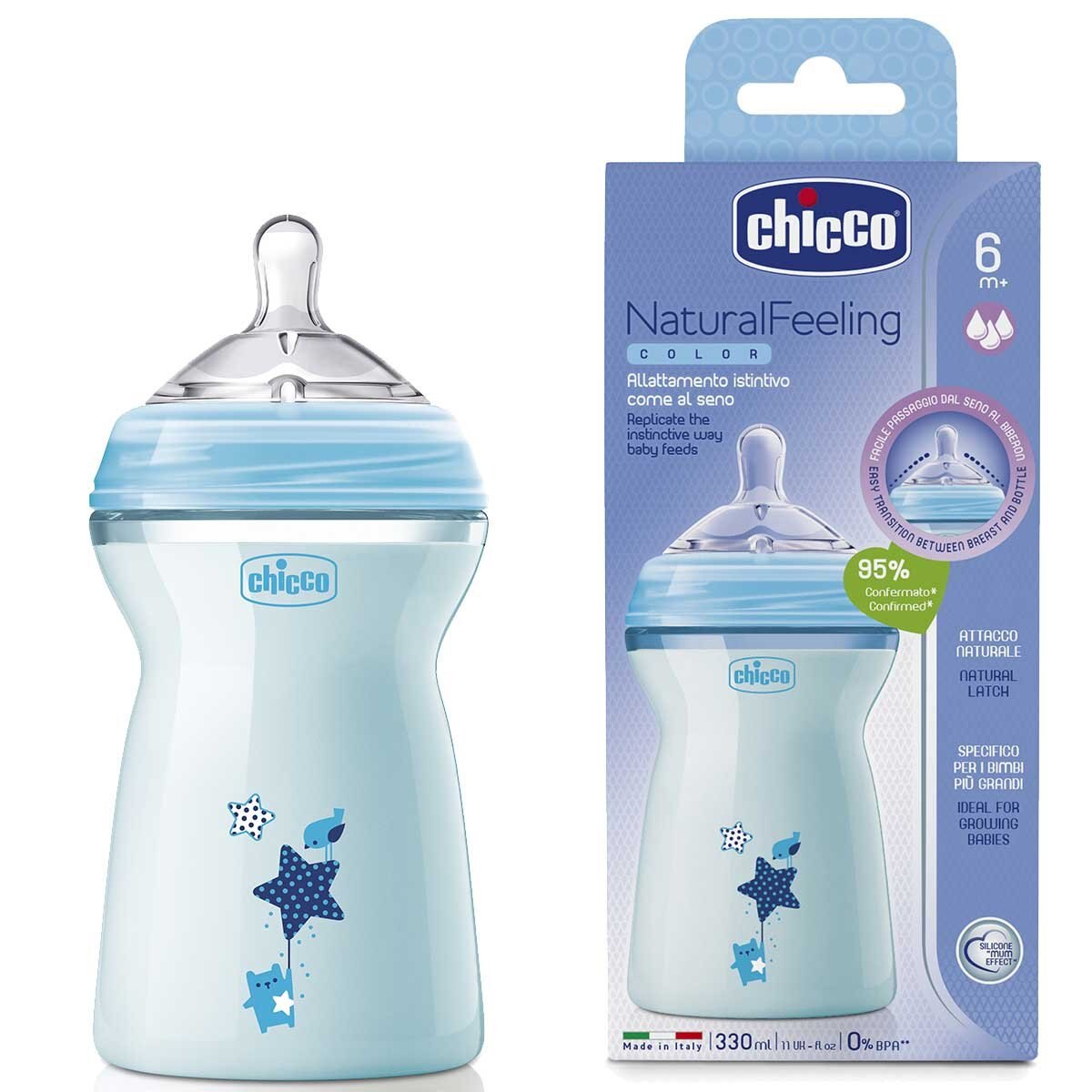 Biberón Niño 6M+ 330Ml Blue Chicco