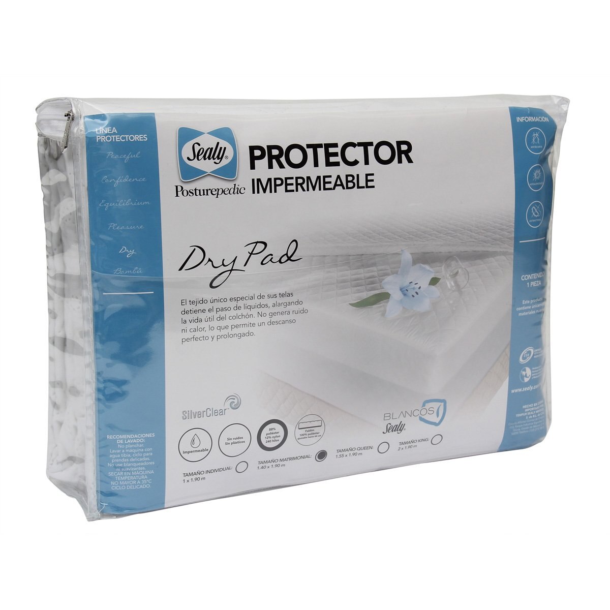 Protector para colchón dry pad sealy queen size Sears