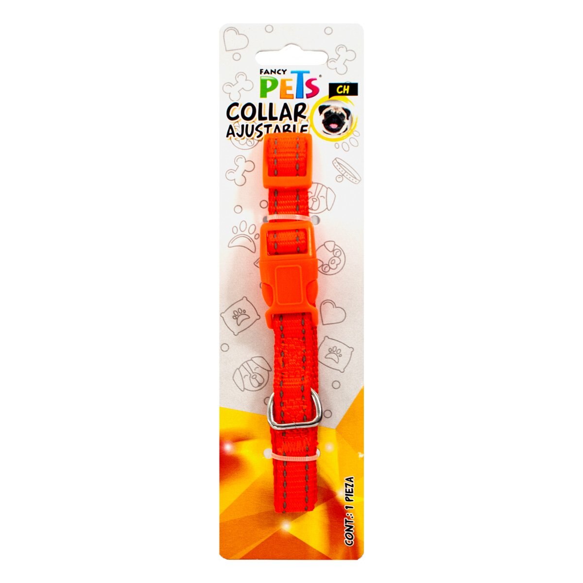 Collar Nylon Bandas Reflejantes Ch Fancy Pets Mod. Fl8702