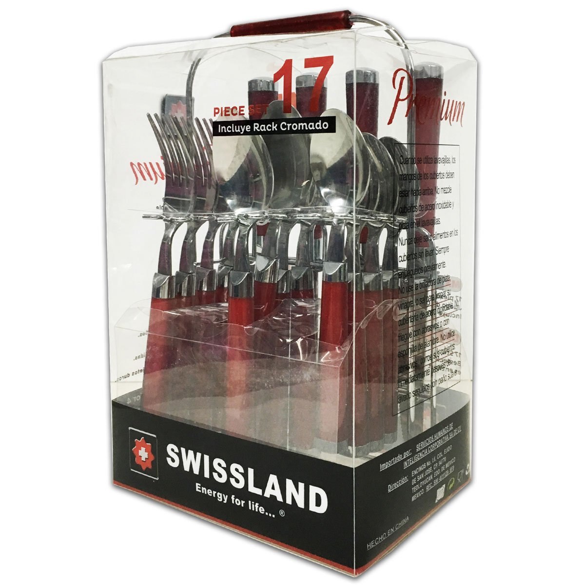 Cubiertos de 17 Piezas Rojo Swissland