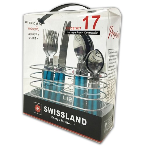 Cubiertos de 17 Piezas Aqua Swissland