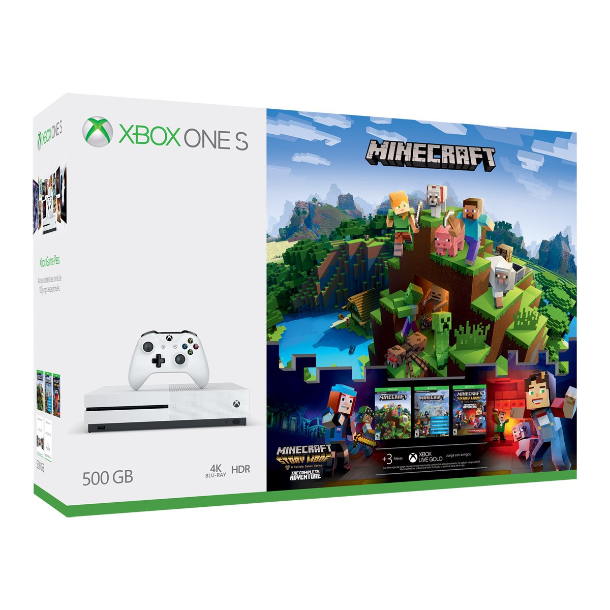 XBOX ONE S 500GB マインクラフト Consola Xbox One S 500Gb + Minecraft + Live Gold 3M