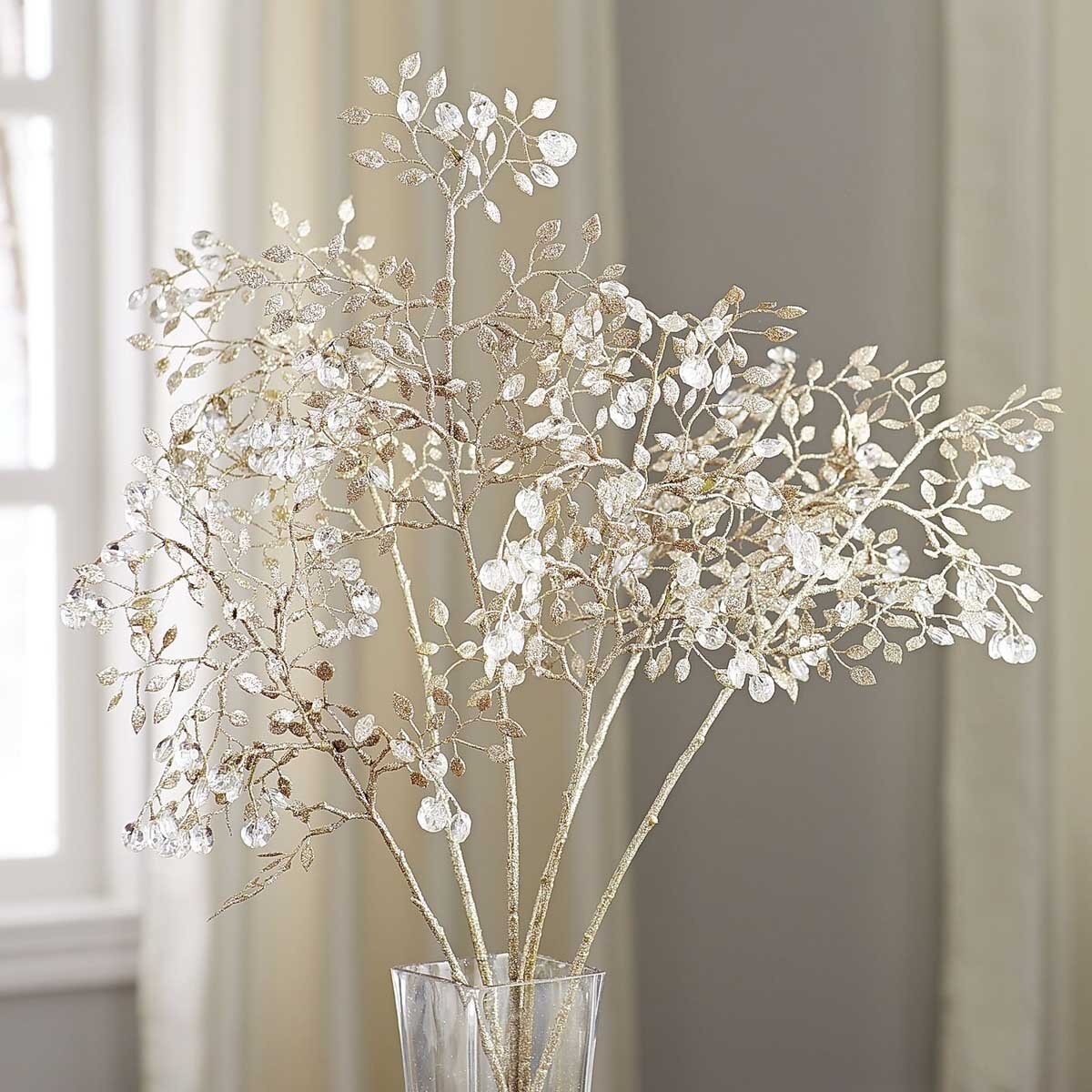 Vara Decorativa Gliter Leaf Champagne Pier 1 Imports