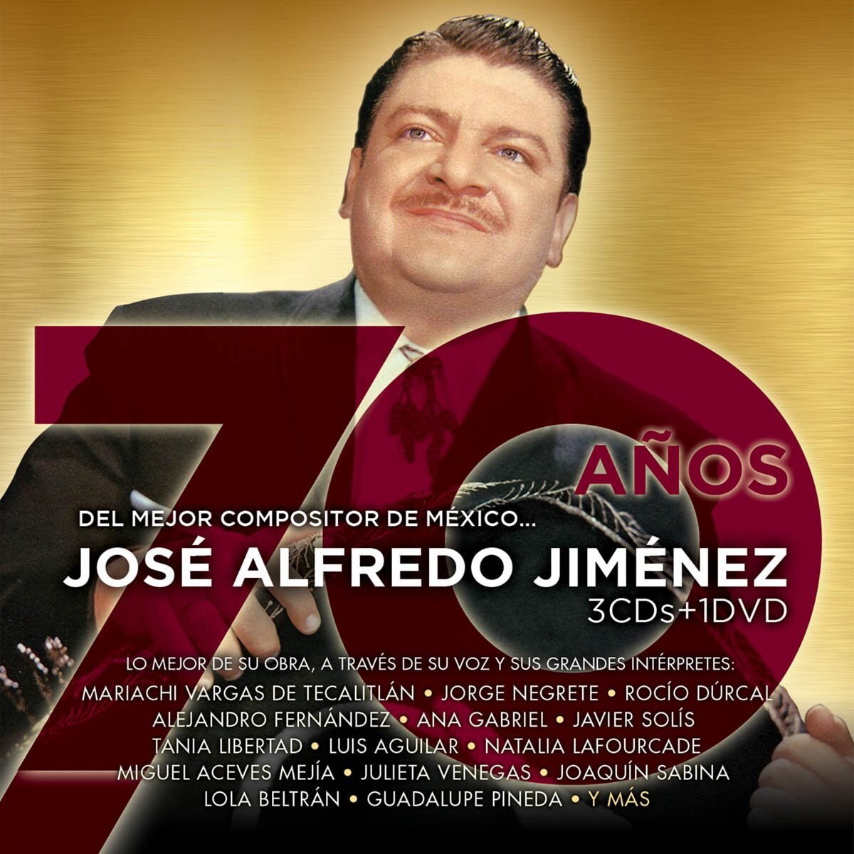 3 Cds + Dvd José Alfredo Jimenez 70 Años
