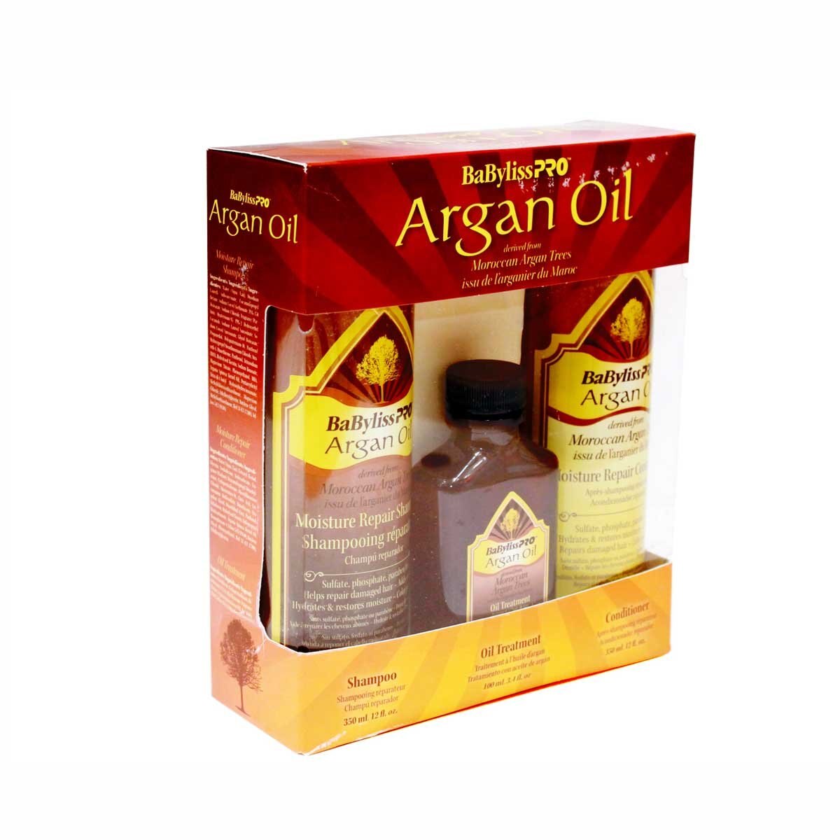 Kit de Argán, Shampoo, Acondicionador Y Aceite Baby Liss