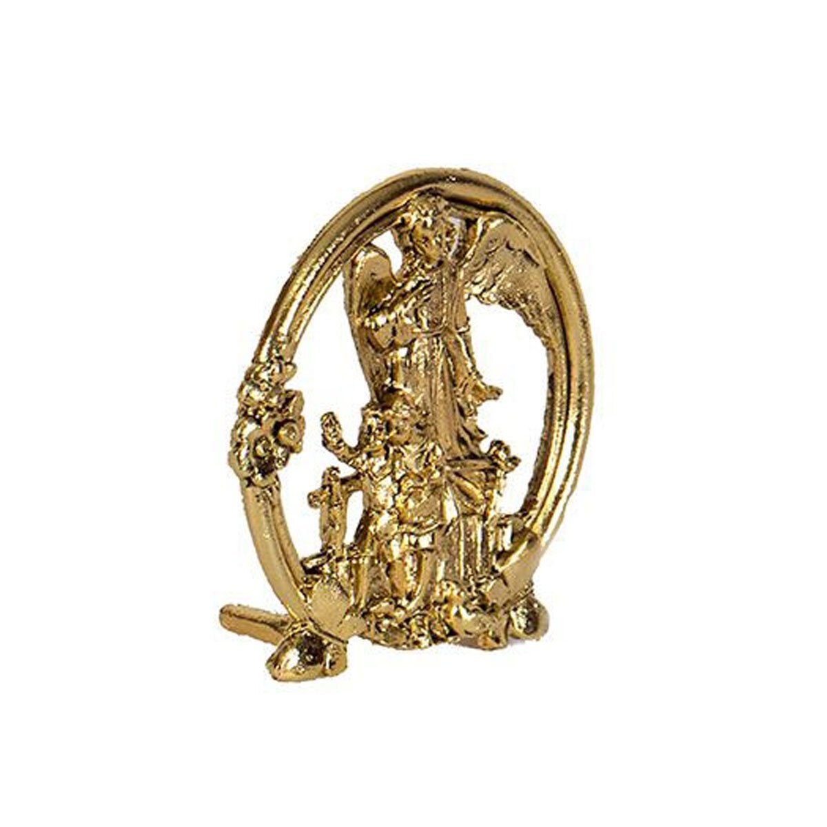 Medallón Angel de la Guarda con Pedestal Dorado Jorvina