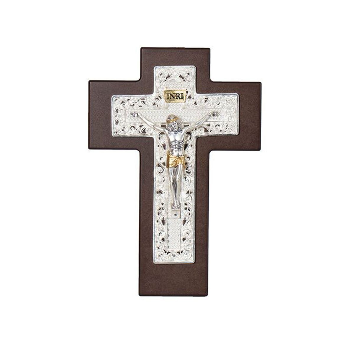 Cristo No.20 con Fondo Filigrana en Plata Jorvina