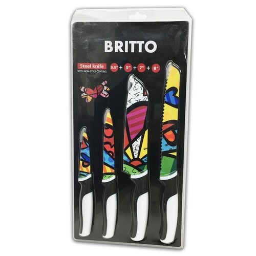 Set de 4 Cuchillos Corazón Swl7740 Romero Britto