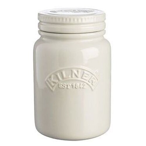 Contenedor Cerámica con Tapa Blanco Kilner