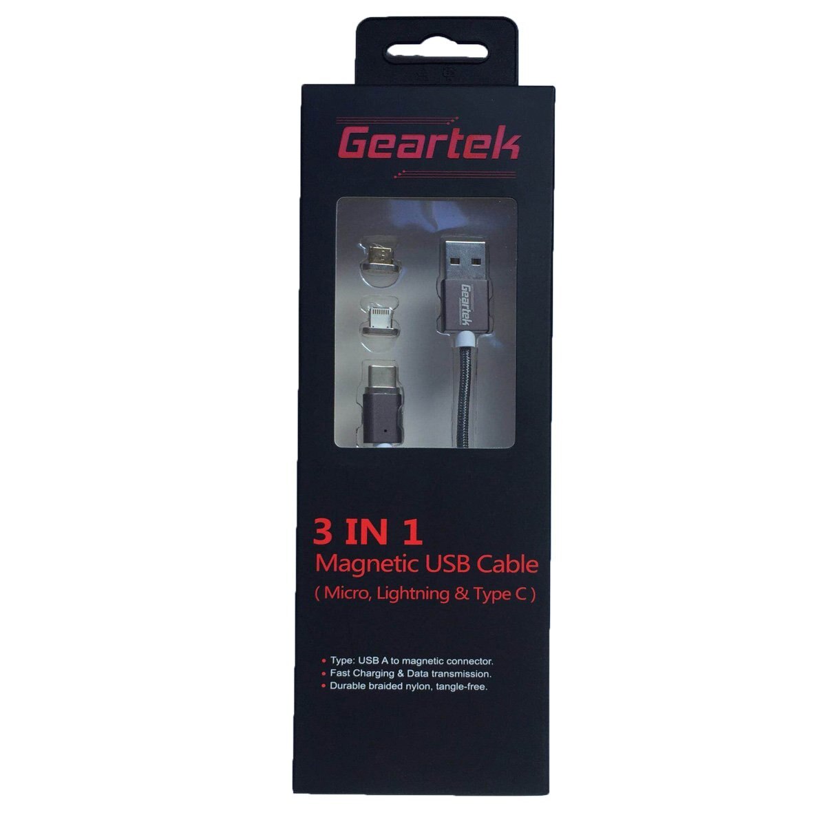 Cable Usb 3 en 1 Magnético Plata Geartek