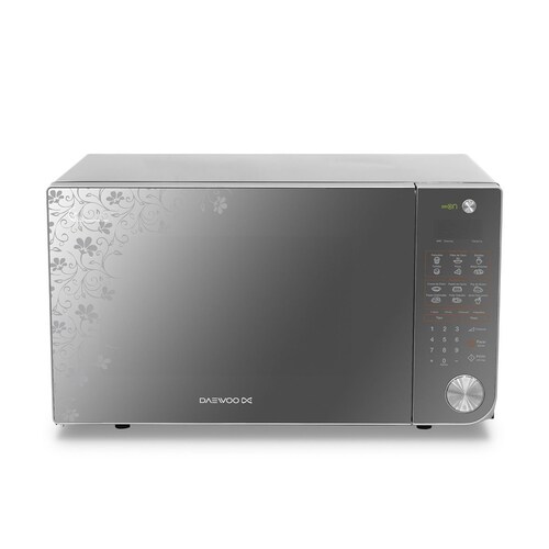 Horno de Microondas Daewoo 1.1 Pies Inox con Diseño Floral