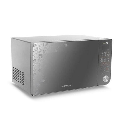 Horno de Microondas Daewoo 1.1 Pies Inox con Diseño Floral
