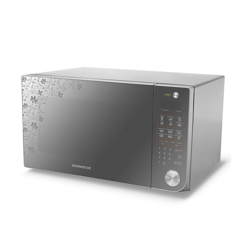 Horno de Microondas Daewoo 1.1 Pies Inox con Diseño Floral