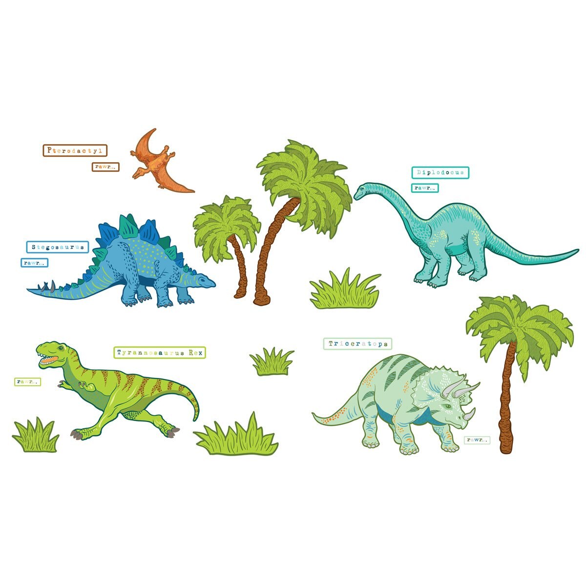 Stiker Decorativo Dinosaurios Brewster