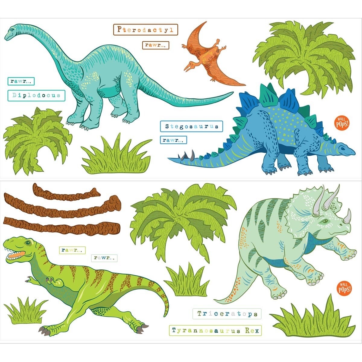 Stiker Decorativo Dinosaurios Brewster
