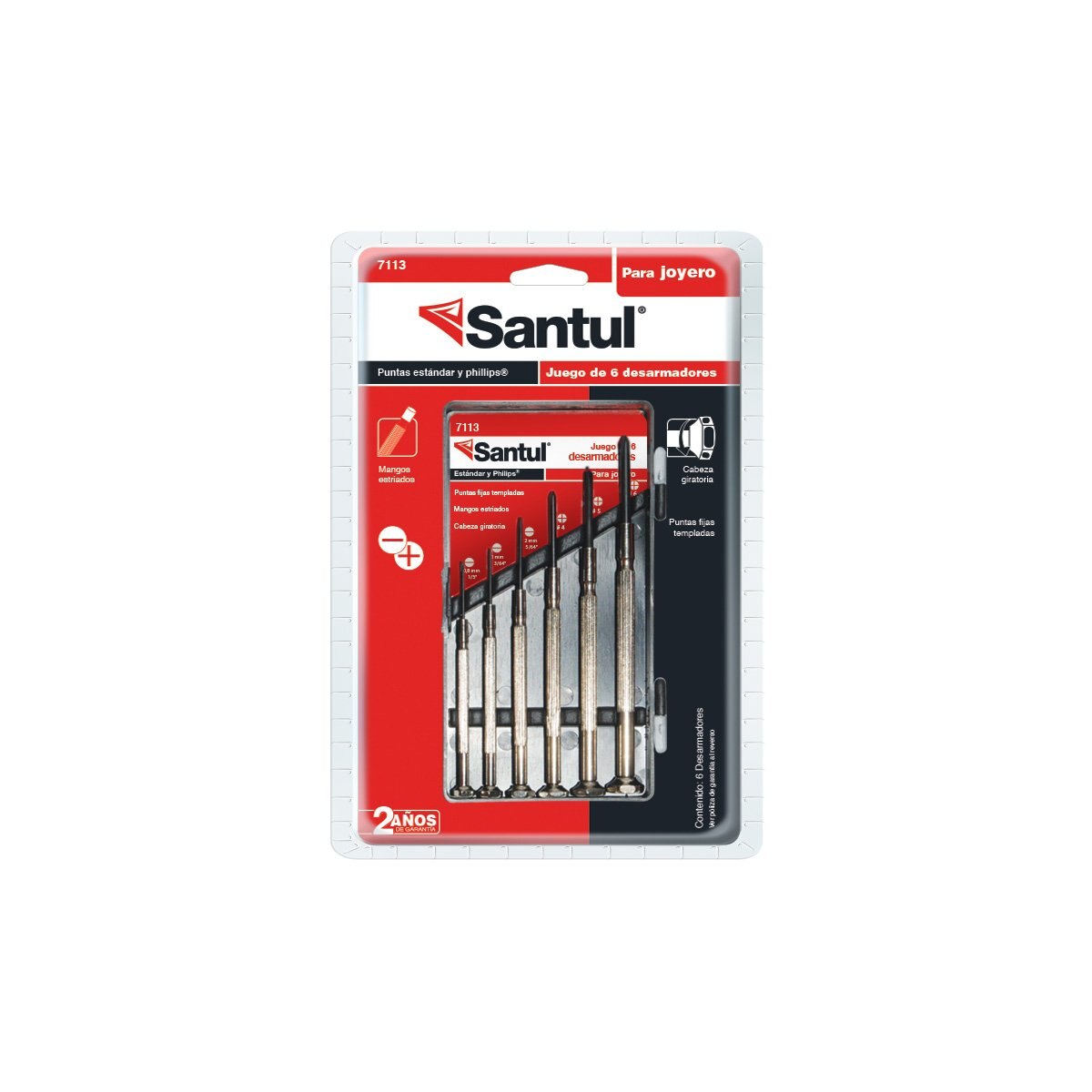 Santul 7113 Juego de 6 Desarmadores de Joyero con Mango Metálico