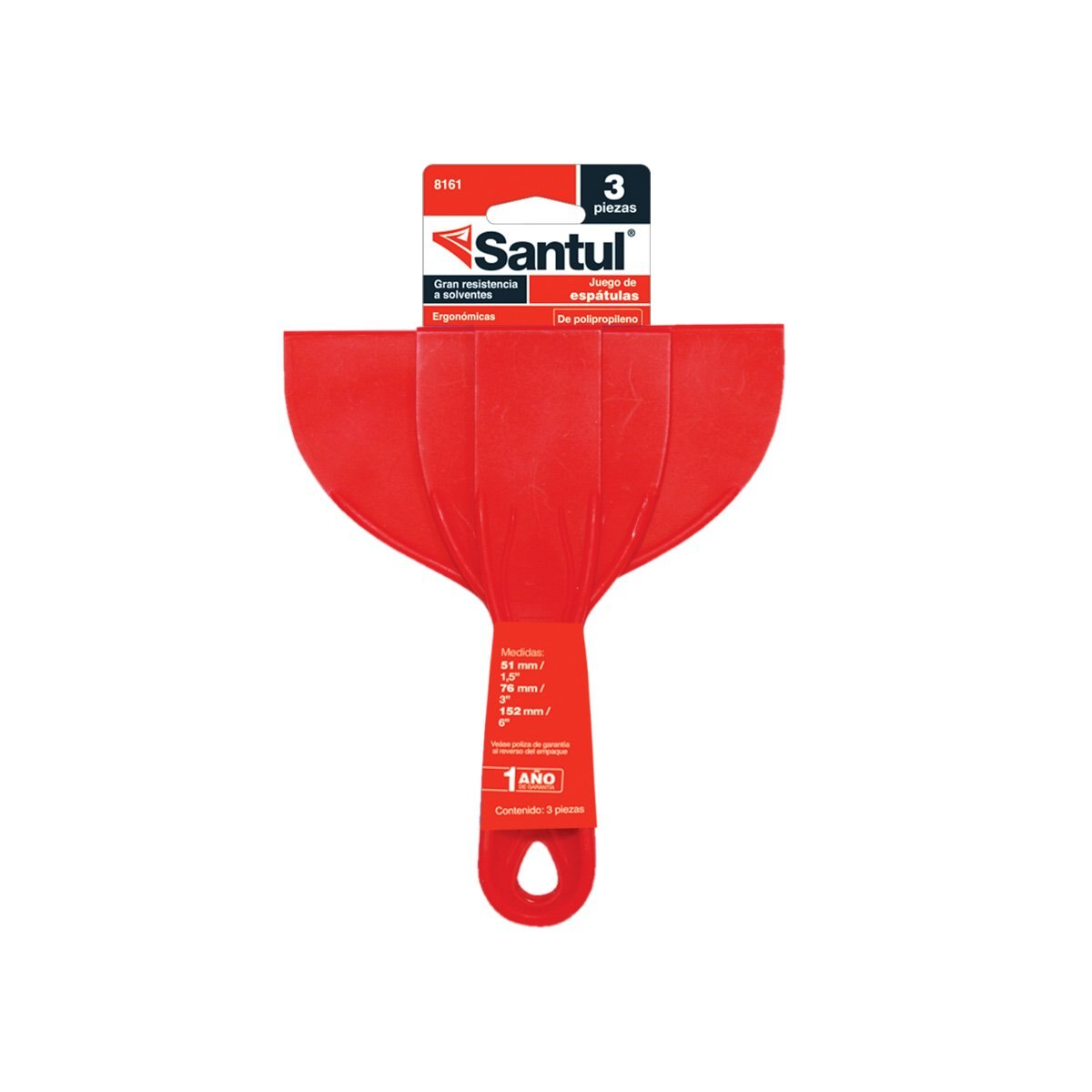 Santul 8161 Juego de 3 Espátulas de Plásticas