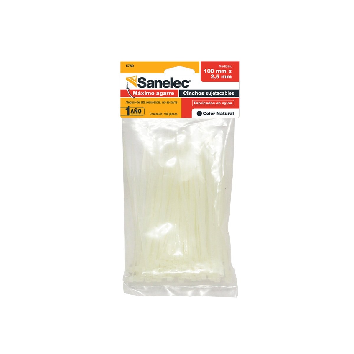 Santul 5780 Bolsa de 100 Cinchos Plásticos, 2.5 X 100 Mm, Transparentes