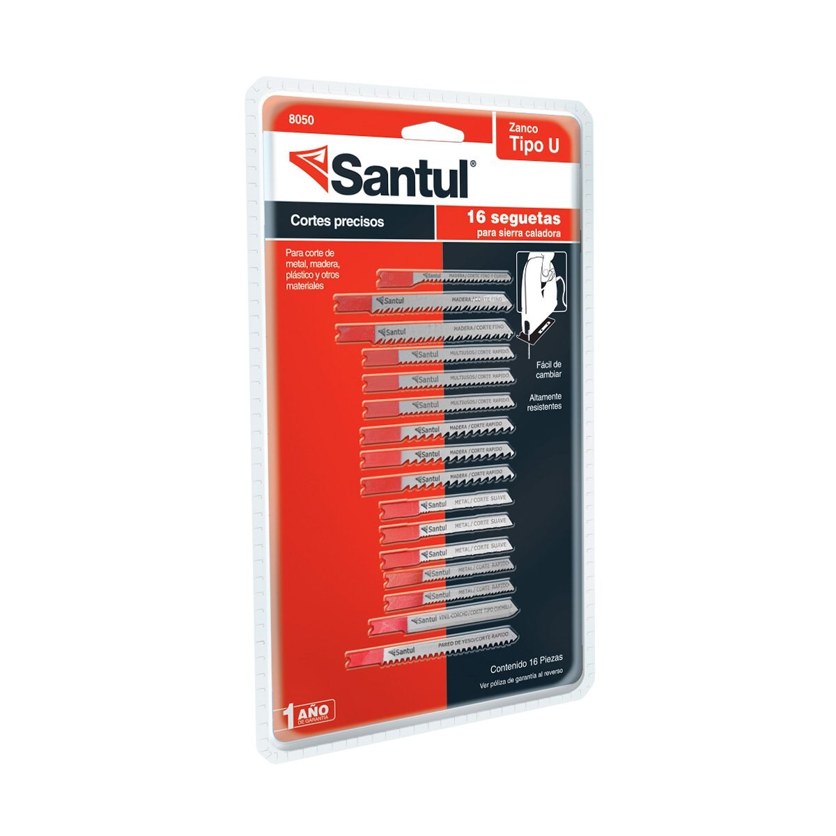 Santul 8050 Juego de 16 Seguetas para Caladora Zanco" U"