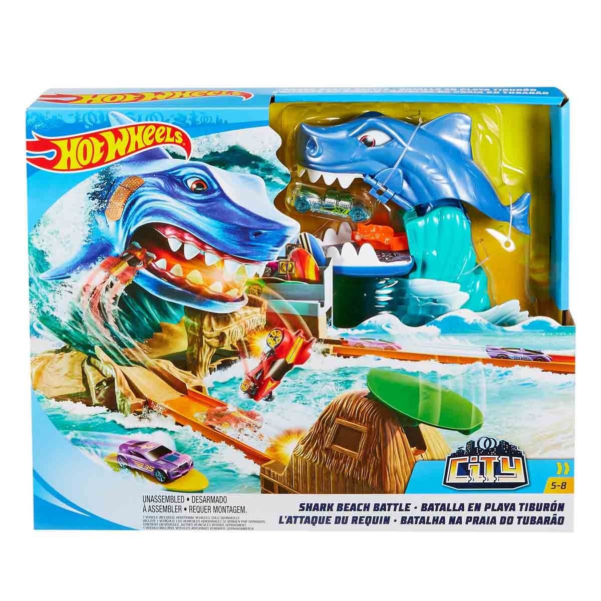 Hot Wheels Batalla en Playa Tiburón Mattel