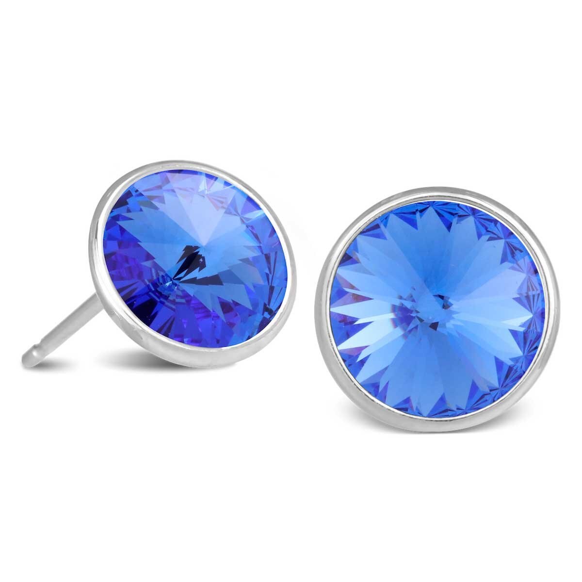 Broqueles Color Safiro Swarovski Forever Crystals