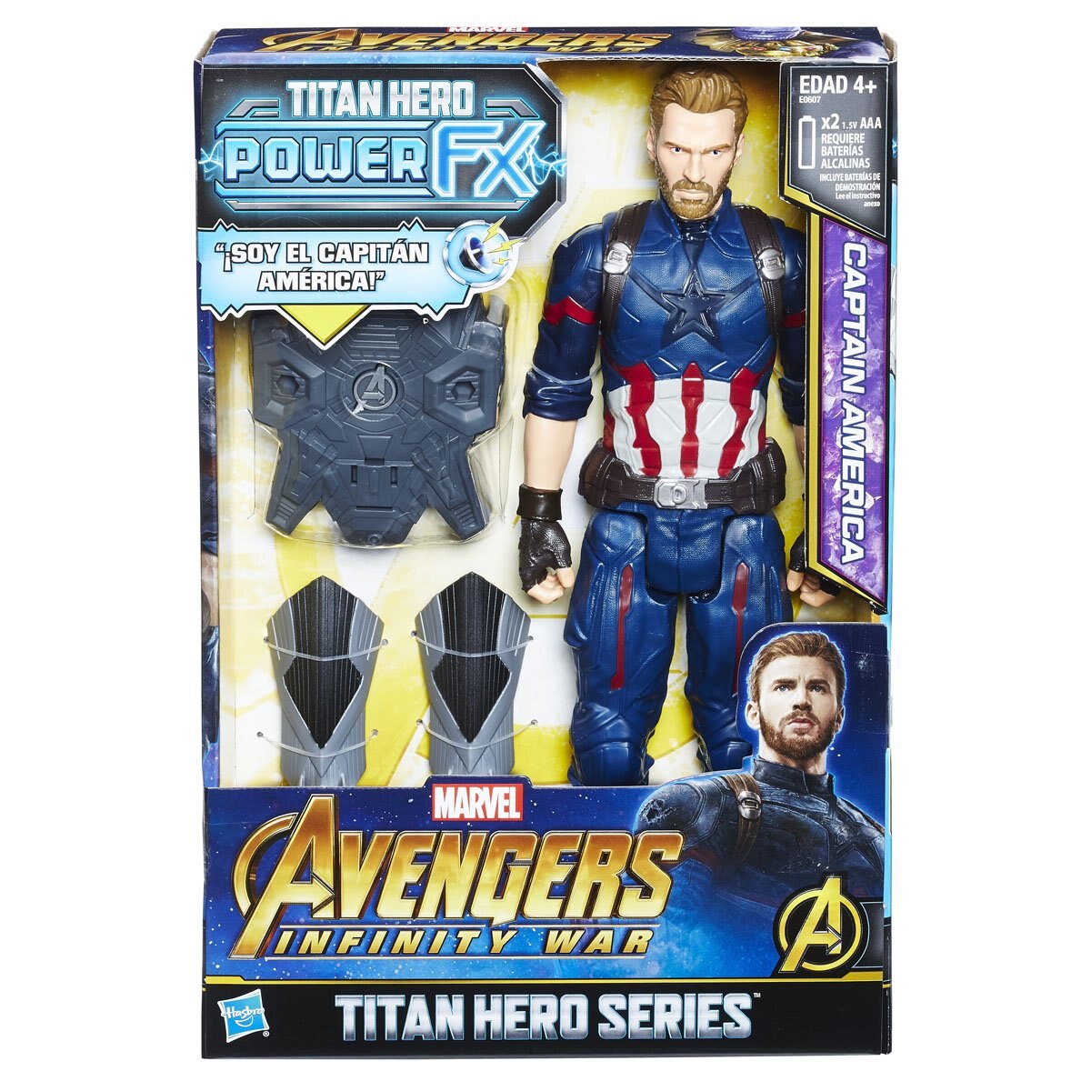 Marvel Figura de Acción Capitán América Power Pack Hasbro