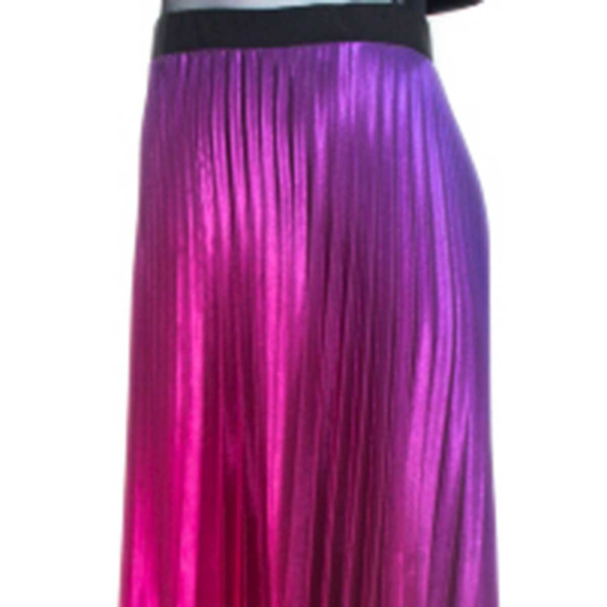 Vestido de Fiesta Largo Combinado con Plisado Y Transparencia Noshe
