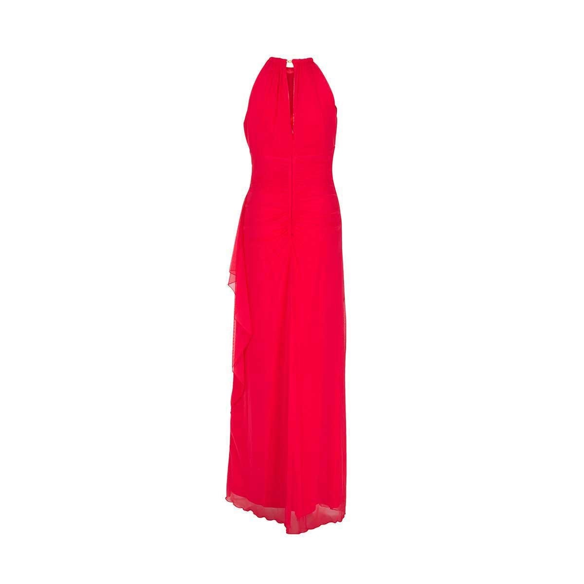 Vestido de Fiesta Largo Halter con Cadena en Cuello Noshe