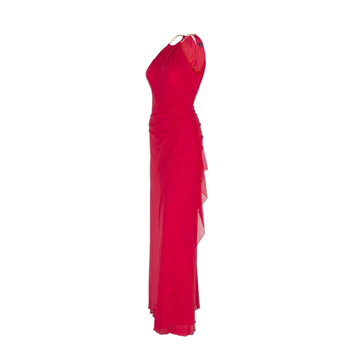 Vestido de Fiesta Largo Halter con Cadena en Cuello Noshe