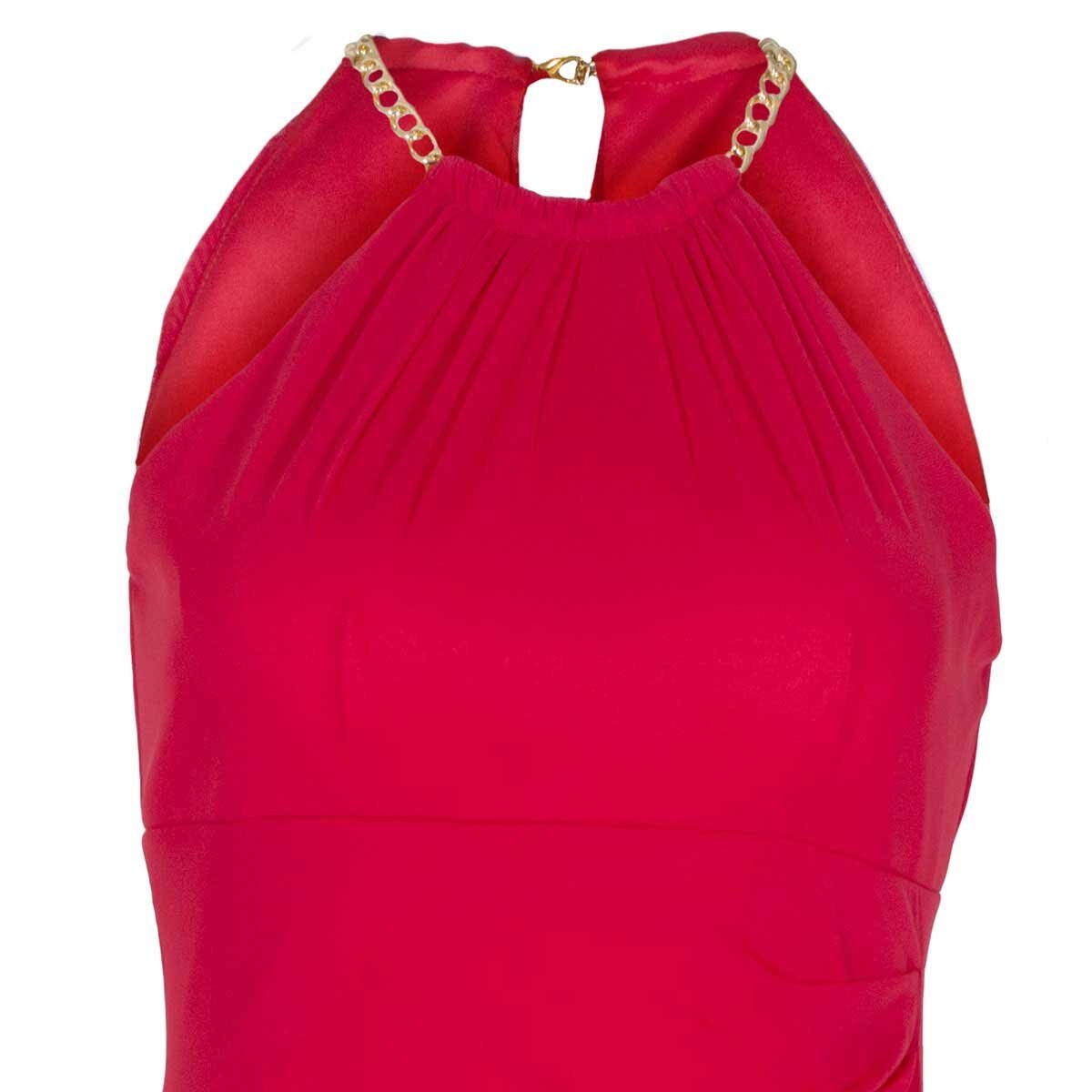 Vestido de Fiesta Largo Halter con Cadena en Cuello Noshe